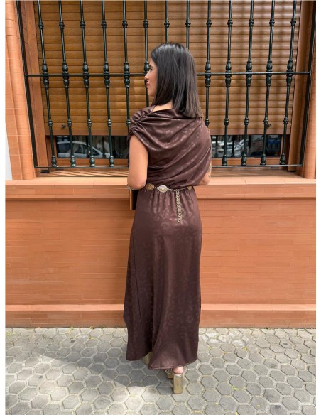 VESTIDO AMPARO MARRON