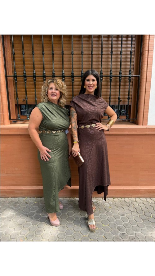 VESTIDO AMPARO MARRON