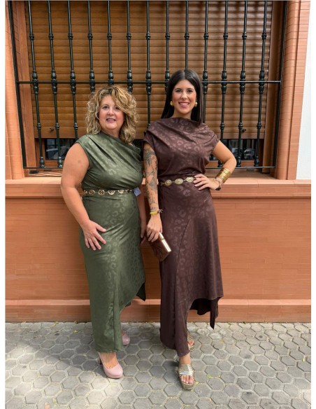 VESTIDO AMPARO MARRON