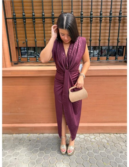 VESTIDO IRIS ESTAMPADO BURDEOS