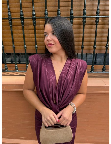 VESTIDO IRIS ESTAMPADO BURDEOS