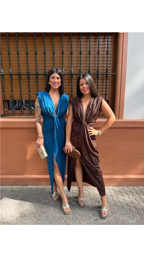 VESTIDO IRIS ESTAMPADO MARRON