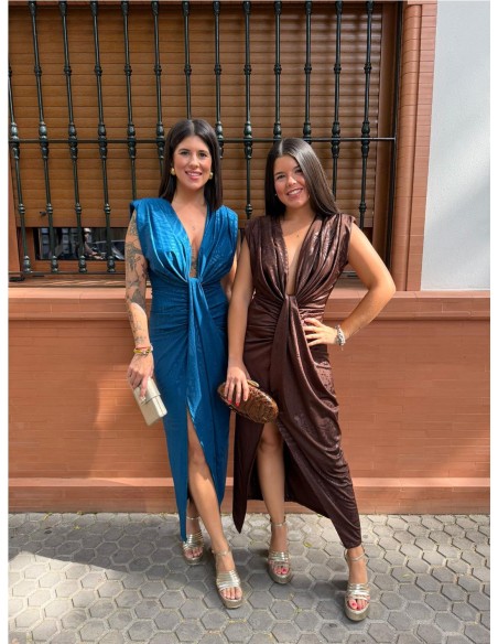 VESTIDO IRIS ESTAMPADO MARRON