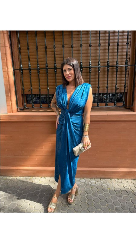 VESTIDO IRIS ESTAMPADO PETROLEO