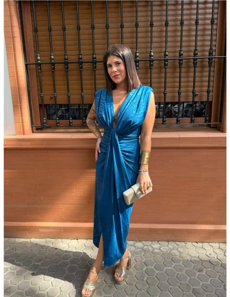 VESTIDO IRIS ESTAMPADO PETROLEO