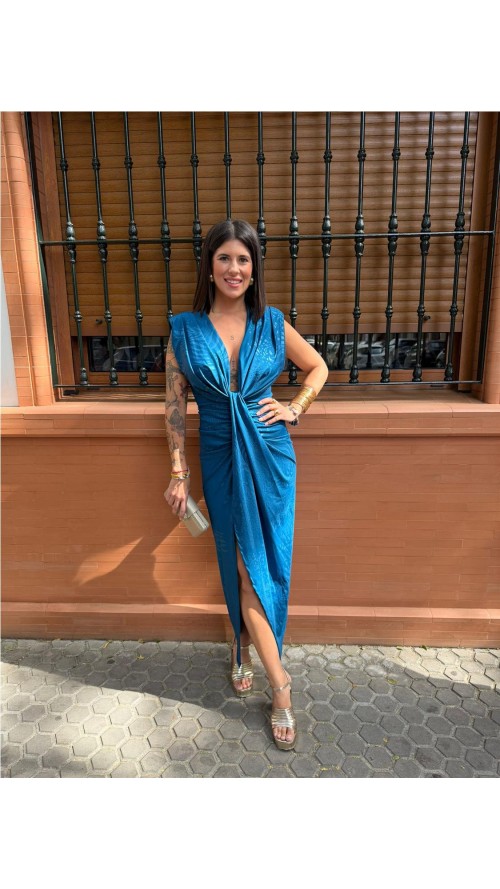 VESTIDO IRIS ESTAMPADO PETROLEO