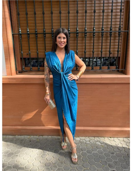 VESTIDO IRIS ESTAMPADO PETROLEO