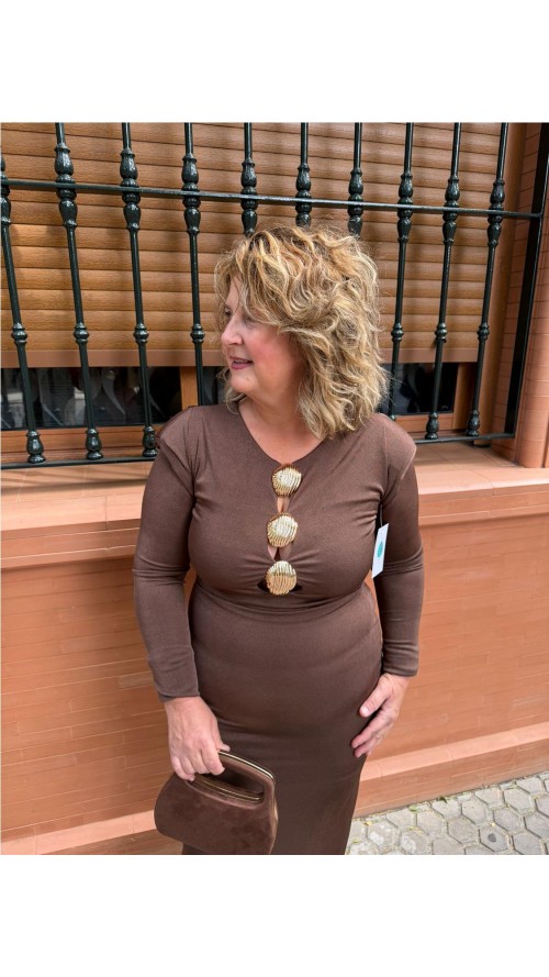 VESTIDO ALEXA MARRON