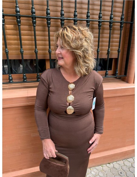 VESTIDO ALEXA MARRON