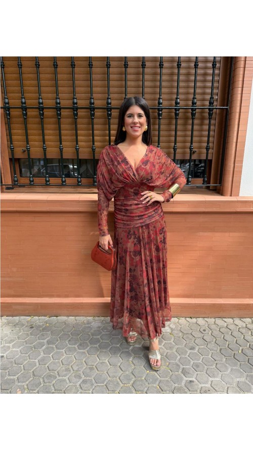 VESTIDO AMARELIS MARRON