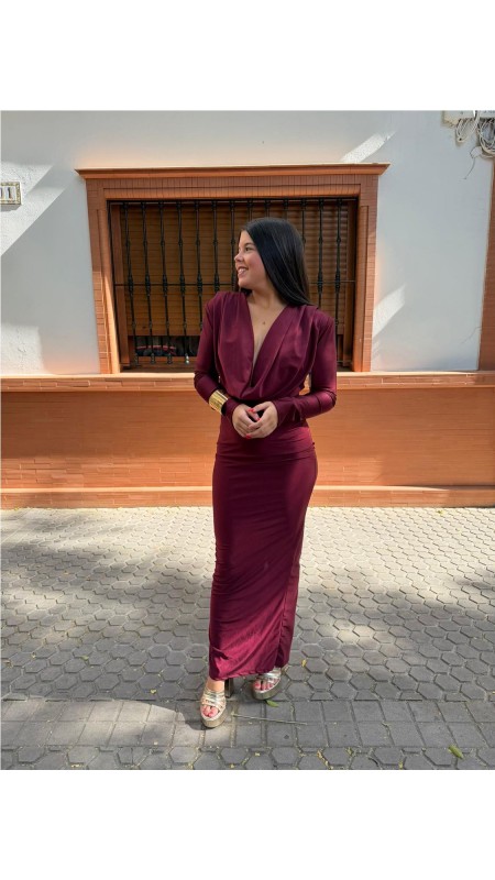 VESTIDO RIGA BURDEOS