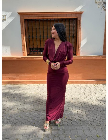 VESTIDO RIGA BURDEOS