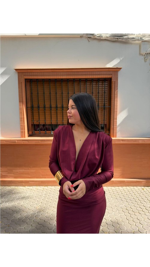 VESTIDO RIGA BURDEOS