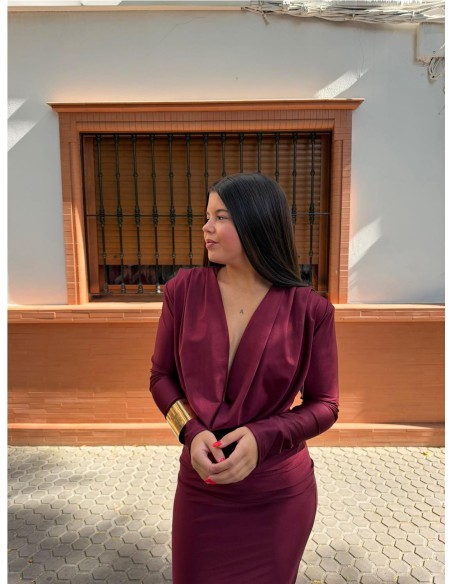 VESTIDO RIGA BURDEOS