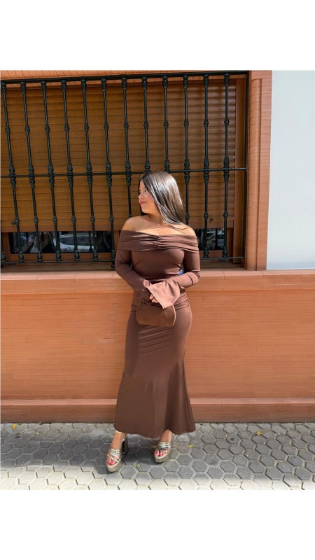 VESTIDO ESTOCOLMO MARRON