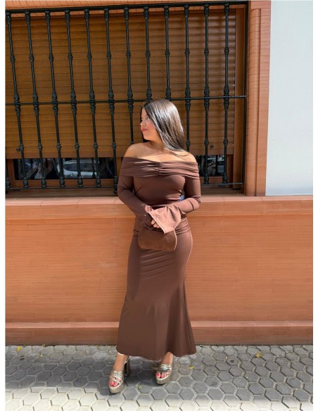 VESTIDO ESTOCOLMO MARRON