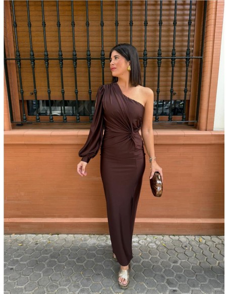 VESTIDO BERLIN MARRON