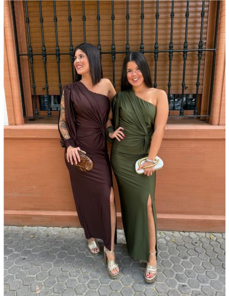 VESTIDO BERLIN MARRON