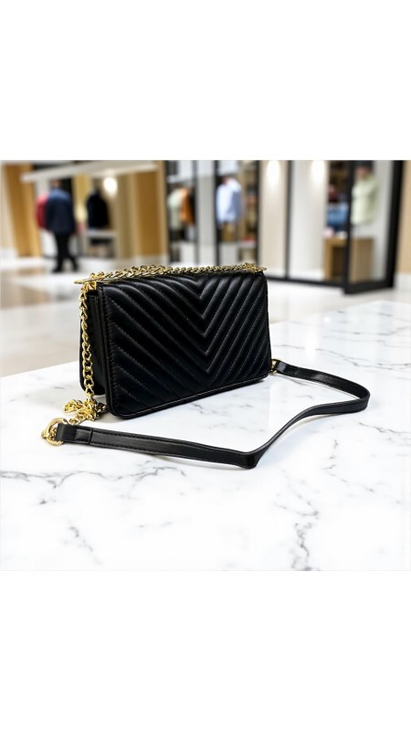 BOLSO NAPA ESTILO V NEGRO 2