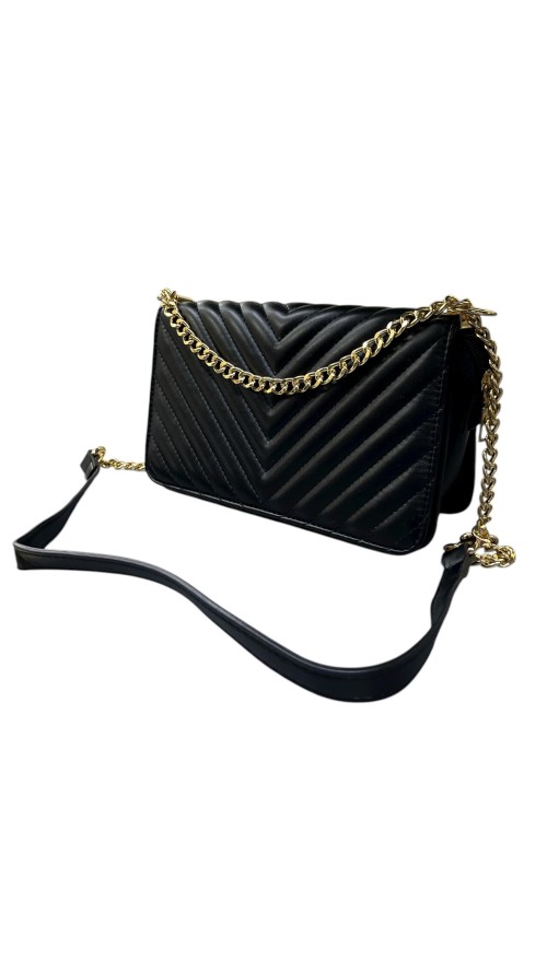 BOLSO NAPA ESTILO V NEGRO