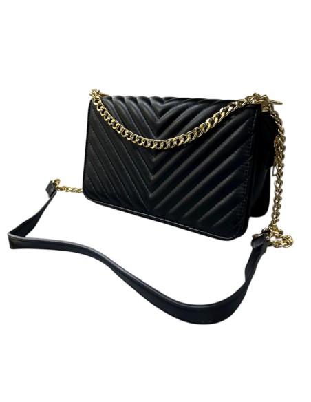 BOLSO NAPA ESTILO V NEGRO