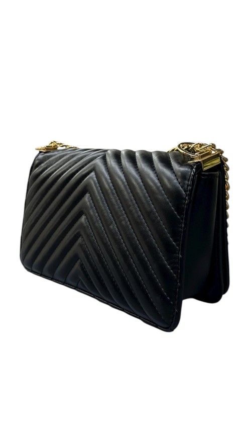 BOLSO NAPA ESTILO V NEGRO