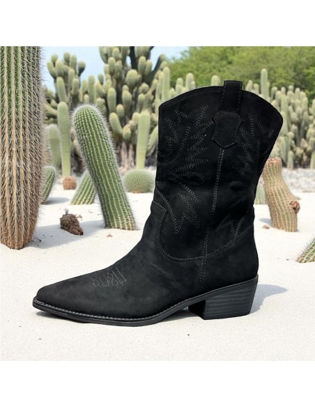 BOTIN COW BOY MEDIA CAÑA NEGRO