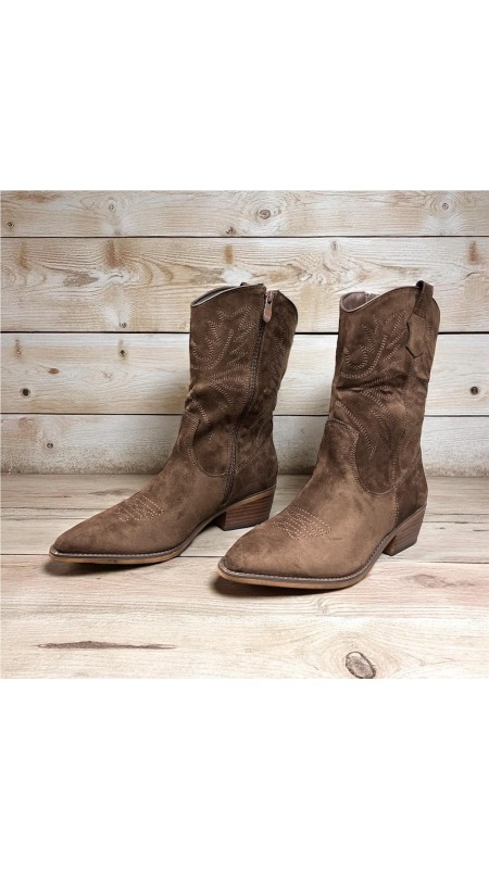 BOTIN COW BOY MEDIA CAÑA MARRON 2