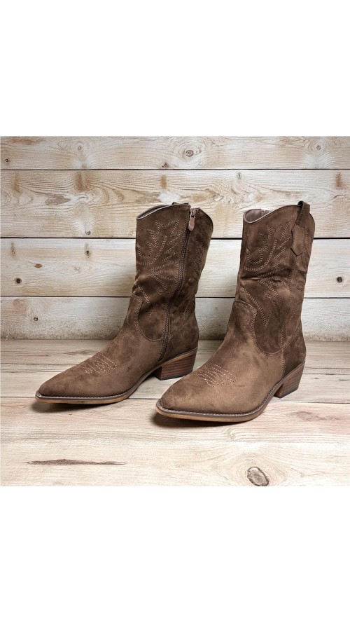 BOTIN COW BOY MEDIA CAÑA MARRON