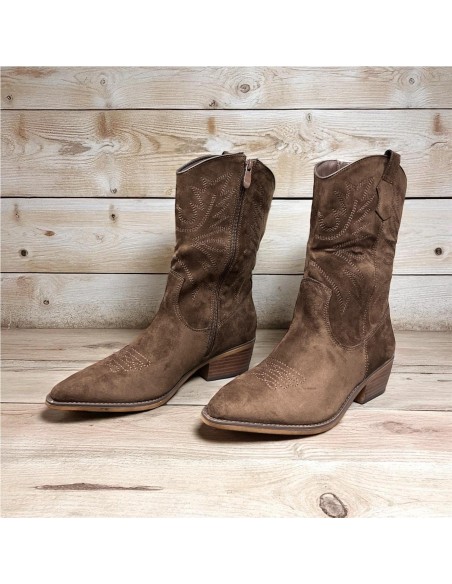 BOTIN COW BOY MEDIA CAÑA MARRON