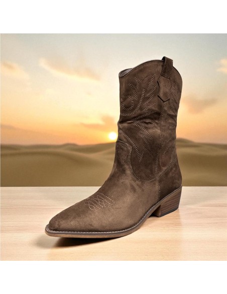 BOTIN COW BOY MEDIA CAÑA MARRON