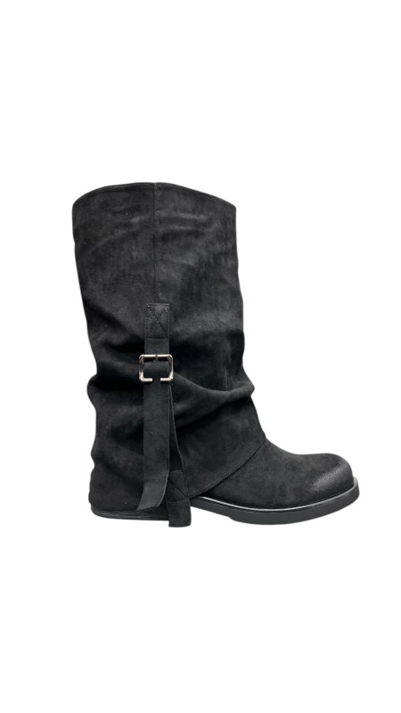 BOTA DOBLE HEBILLA LATERAL NEGRO
