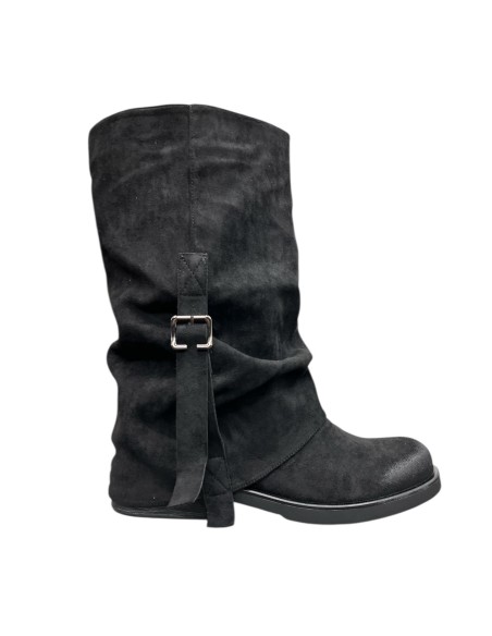 BOTA DOBLE HEBILLA LATERAL NEGRO