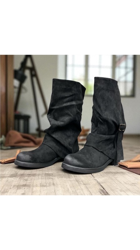 BOTA DOBLE HEBILLA LATERAL NEGRO 2