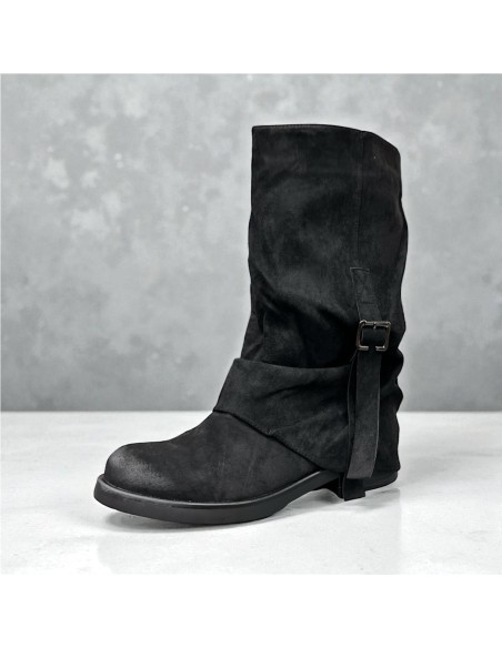 BOTA DOBLE HEBILLA LATERAL NEGRO