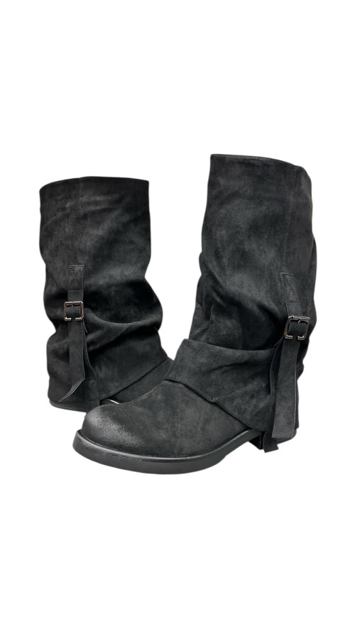 BOTA DOBLE HEBILLA LATERAL NEGRO