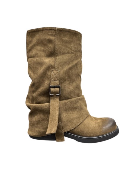 BOTA DOBLE HEBILLA LATERAL TAUPE