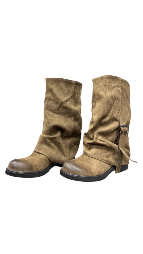 BOTA DOBLE HEBILLA LATERAL TAUPE