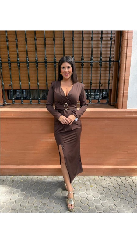 VESTIDO ALMA MARRON