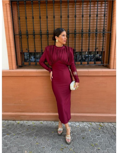 VESTIDO MARIAN BURDEOS