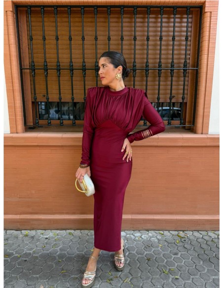 VESTIDO MARIAN BURDEOS