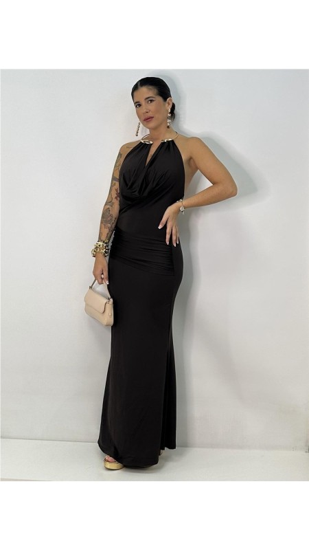 VESTIDO BARET MARRON