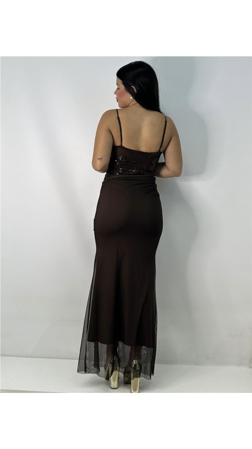 VESTIDO ALISON MARRON