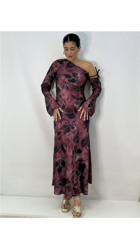 VESTIDO JAPON BURDEOS