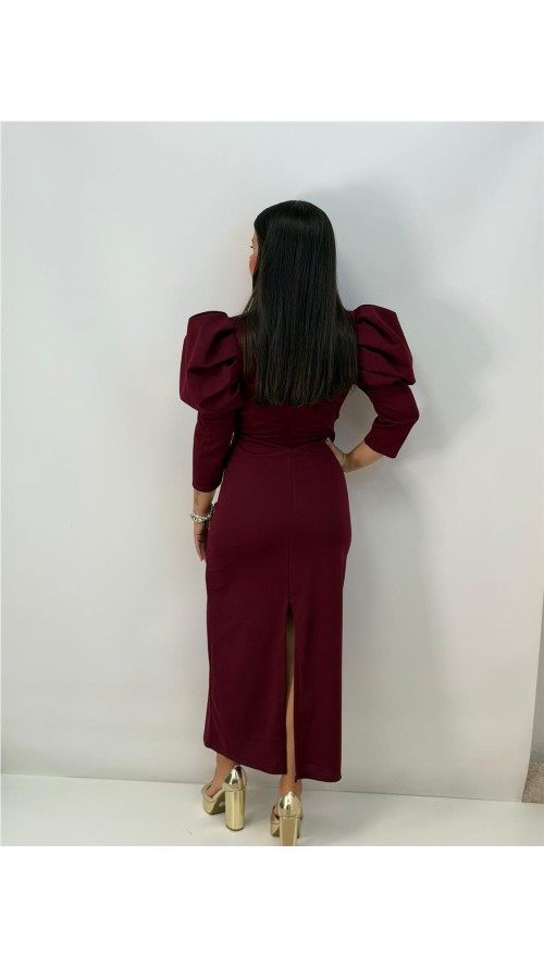 VESTIDO TESLA LISO BURDEOS