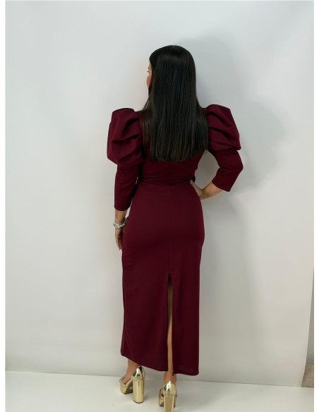 VESTIDO TESLA LISO BURDEOS