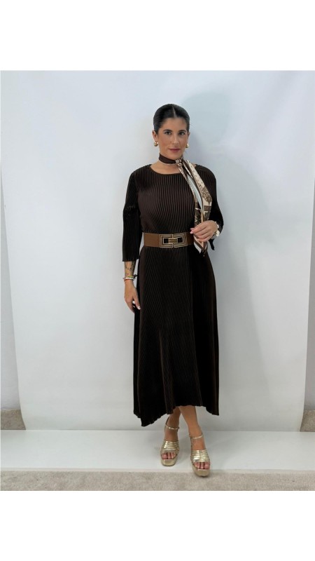 VESTIDO NOLAN MARRON