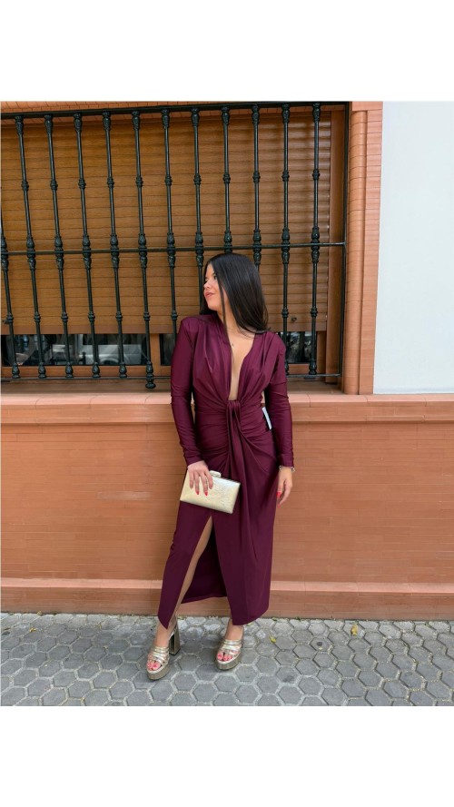 VESTIDO IRIS MANGA BURDEOS VESTIDO IRIS MANGA BURDEOS