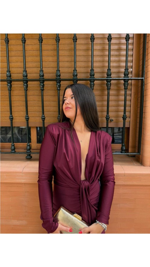 VESTIDO IRIS MANGA BURDEOS VESTIDO IRIS MANGA BURDEOS