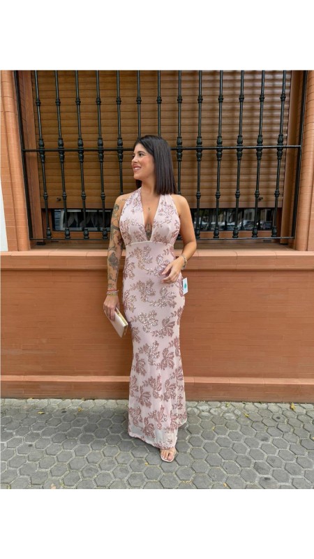 VESTIDO PEDRERIA ROSA 2